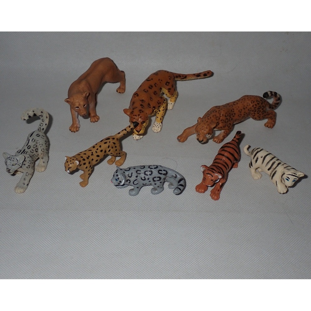 Lot Schleich & Safari Big Cats Cheetah Leopard, Cougar, Mt. Lion Tiger Figures